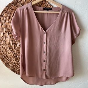Dusty pink button down blouse